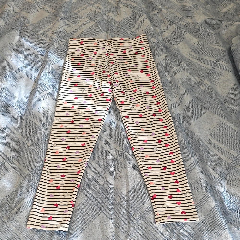 Isaac Mizrahi Kids Leggings with Red Hearts and Stripes